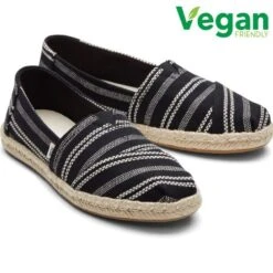 Toms Womens Classic Alpargata Rope Vegan Shoes - Black