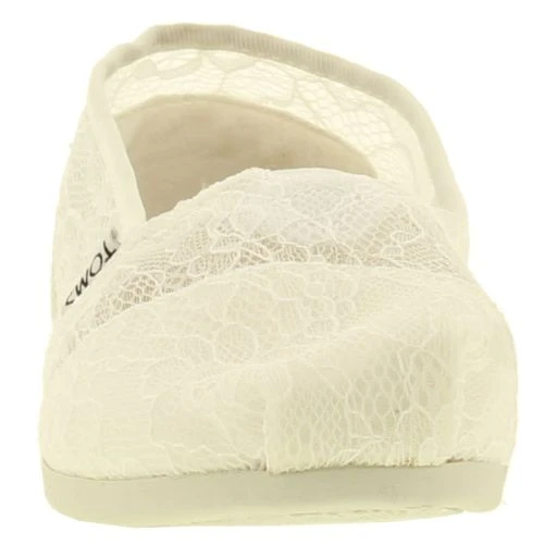 Toms Womens Classic Lace Slip On Espadrille Shoes - White Lace 8 Toms Womens Classic Lace Slip On Espadrille Shoes - White Lace - Image 6