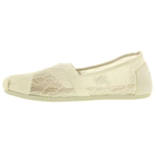 Toms Womens Classic Lace Slip On Espadrille Shoes - White Lace 9 Toms Womens Classic Lace Slip On Espadrille Shoes - White Lace - Image 7