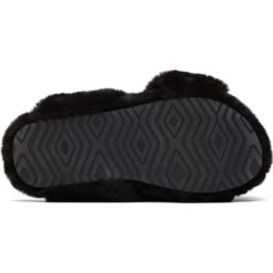 Toms Womens Susie Vegan Cross Over Slippers - Black Faux Fur 12 Toms Womens Susie Vegan Cross Over Slippers - Black Faux Fur -Shoe Sales Shop Toms SusieSlipper Black 2 5