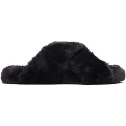 Toms Womens Susie Vegan Cross Over Slippers - Black Faux Fur 13 Toms Womens Susie Vegan Cross Over Slippers - Black Faux Fur -Shoe Sales Shop Toms SusieSlipper Black 4 5