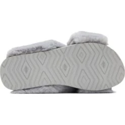 Toms Womens Susie Cross Over Vegan Slippers - Mid Grey Faux Fur -Shoe Sales Shop Toms SusieSlipper MidGrey 2 11