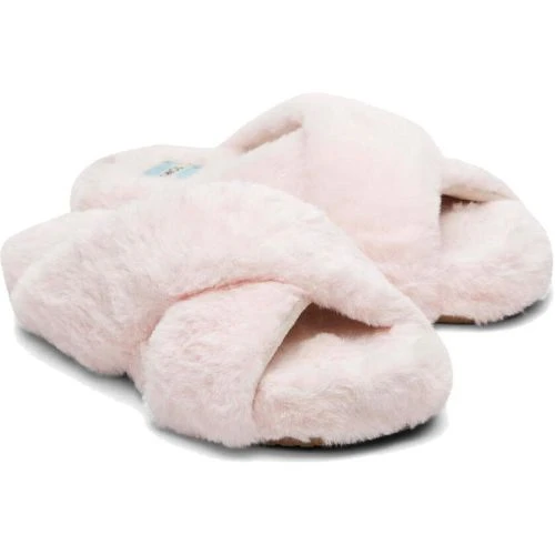 Toms Womens Susie Coss Over Vegan Slippers - Pink Faux Fur 7 Toms Womens Susie Coss Over Vegan Slippers - Pink Faux Fur - Image 5