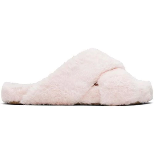 Toms Womens Susie Coss Over Vegan Slippers - Pink Faux Fur 8 Toms Womens Susie Coss Over Vegan Slippers - Pink Faux Fur - Image 6