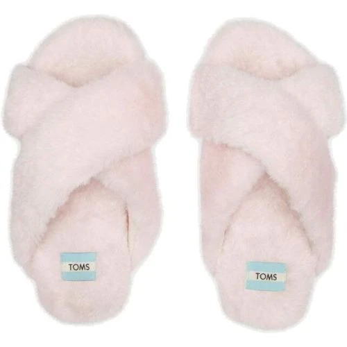 Toms Womens Susie Coss Over Vegan Slippers - Pink Faux Fur 4 Toms Womens Susie Coss Over Vegan Slippers - Pink Faux Fur - Image 2