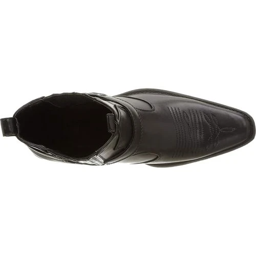 US Brass Mens Eastwood Western Cowboy Boots - Black 8 US Brass Mens Eastwood Western Cowboy Boots - Black - Image 6