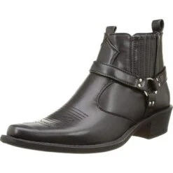 US Brass Mens Eastwood Western Cowboy Boots - Black 10 US Brass Mens Eastwood Western Cowboy Boots - Black -Shoe Sales Shop UKD EastwoodM183A Black 6 17