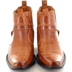 US Brass Mens Eastwood Western Cowboy Boots - Tan -Shoe Sales Shop UKD EastwoodM183BT Tan 7 10
