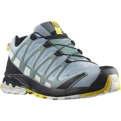 Salomon Womens XA Pro 3D V8 GTX Waterproof Shoes - Zen Blue White Golden Kiwi 4 Salomon Womens XA Pro 3D V8 GTX Waterproof Shoes - Zen Blue White Golden Kiwi - Image 2