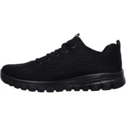 Skechers Womens Graceful Get Connected Wide Fit Trainers - Black Black -Shoe Sales Shop acefulGetConnected Black 4694596
