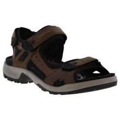 Ecco Shoes Mens Offroad Leather Walking Sandals - Espresso Cocoa Brown Black