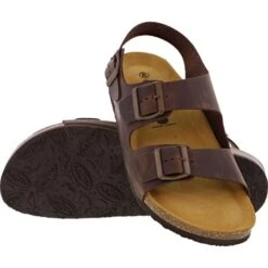 Plakton Mens Saul Malaga Adjustable Slide Sandals - Dark Brown -Shoe Sales Shop alaga 175113 MARRON448X A855840