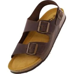 Plakton Mens Saul Malaga Adjustable Slide Sandals - Dark Brown -Shoe Sales Shop alaga 175113 MARRON448X C855842