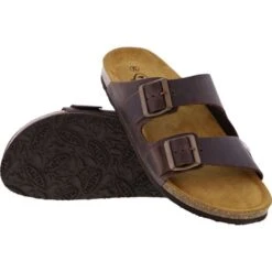 Plakton Mens Seth Malaga Adjustable Slide Sandals - Dark Brown -Shoe Sales Shop alaga 175857 MARRON448X A855650