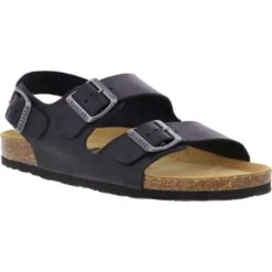 Plakton Mens Saul Malaga Adjustable Slide Sandals - Black