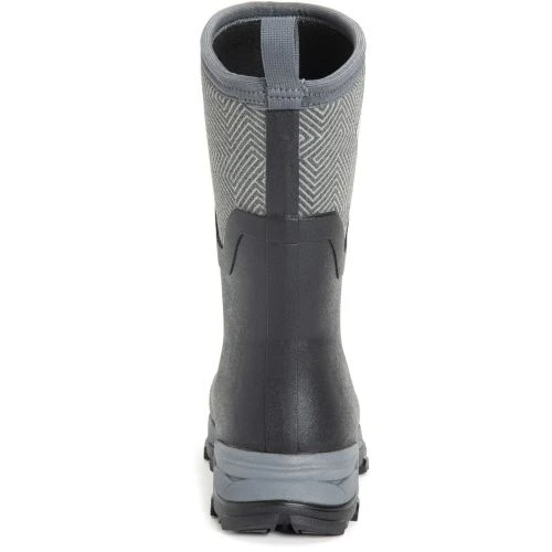Muck Boots Womens Arctic Ice Mid Short Wellies - Black Grey Geometric 6 Muck Boots Womens Arctic Ice Mid Short Wellies - Black Grey Geometric - Image 4