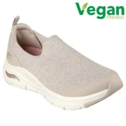 Skechers Womens Arch Fit Quick Start Trainers - Taupe