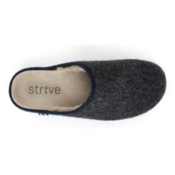 Strive Womens Copenhagen Orthotic Slippers - Dark Grey -Shoe Sales Shop copenhagen dark grey top view 6 12