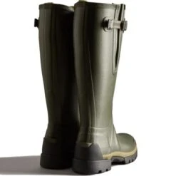 Hunter Womens Balmoral Side Adjustable Neoprene Wellies - Dark Olive -Shoe Sales Shop djTechSoleTall DarkOlive 3728323