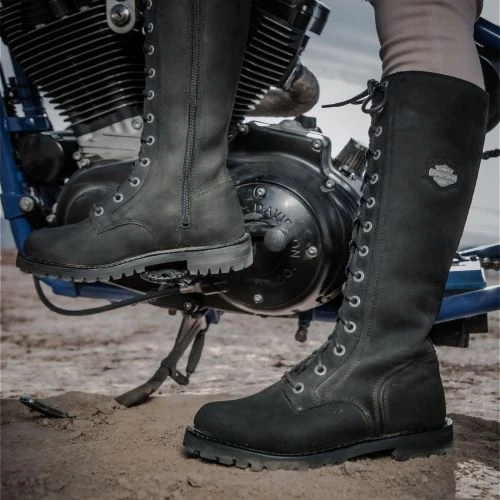 Harley Davidson Womens Lornell 14" Lace Tall Boots - Black 13 Harley Davidson Womens Lornell 14" Lace Tall Boots - Black - Image 11