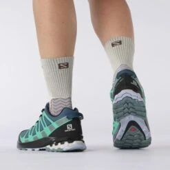 Salomon Womens XA Pro 3D V8 GTX Waterproof Shoes - Leigon Blue Trooper Mint -Shoe Sales Shop egionBlueTrooperMintLeaf 8776646