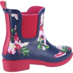 Hush Puppies Womens Minnie Wellington Boots - Floral Navy Pink -Shoe Sales Shop es Minnie FloralNavyPink 2820517
