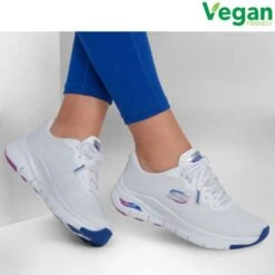 Skechers Womens Arch Fit Infinity Cool Vegan Trainers - White Multi
