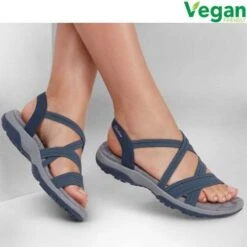 Skechers Womens Reggae Slim Turn It Up Sandals - Navy