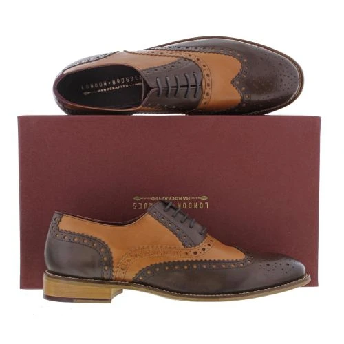 London Brogues Mens Gatsby Shoes - Tan Brown 8 London Brogues Mens Gatsby Shoes - Tan Brown - Image 6