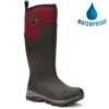 Muck Boots Womens Arctic Ice Tall Wellington Boots - Black Maroon -Shoe Sales Shop icIceTall BlackMaroon MAIN817150