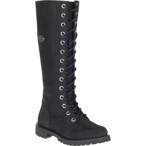 Harley Davidson Womens Lornell 14" Lace Tall Boots - Black 3 Harley Davidson Womens Lornell 14" Lace Tall Boots - Black