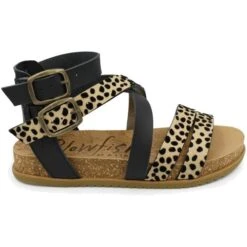 Blowfish Malibu Womens Fandie Gladiator Sandal - Sand Pixie Leopard Black -Shoe Sales Shop ie SandPixieLeopardBlack 3759179