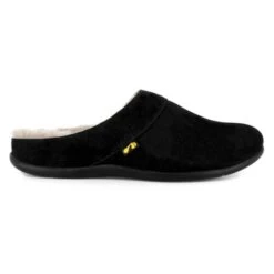 Strive Womens Vienna Orthotic Slippers - Black Nubuck -Shoe Sales Shop ienna allblack side view 6580607 1