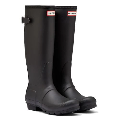 Hunter Womens Original Back Adjustable Wellies Rain Boots - Black 4 Hunter Womens Original Back Adjustable Wellies Rain Boots - Black - Image 2