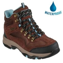 Skechers Womens Trego Base Camp Wide Fit Waterproof Walking Boots - Chocolate