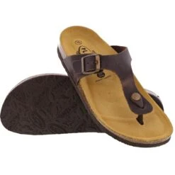 Plakton Womens San Sebastian Toe Post Sandals - Dark Brown -Shoe Sales Shop nSebastian 181671 MARRON A855028