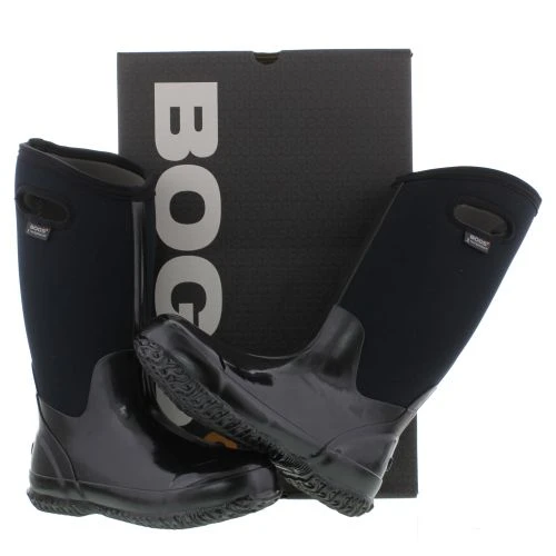 Bogs Womens Classic High Handles Neoprene Wellies - Black Smooth 14 Bogs Womens Classic High Handles Neoprene Wellies - Black Smooth - Image 12