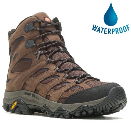 Merrell Mens Moab 3 Apex Mid WP Waterproof Walking Boots - Bracken 3 Merrell Mens Moab 3 Apex Mid WP Waterproof Walking Boots - Bracken