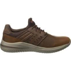 Skechers Mens Delson 3.0 Ezra Shoes - Dark Brown -Shoe Sales Shop on3Ezra DarkBrownLthMesh 6852671 12