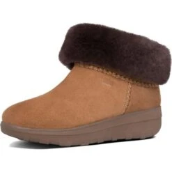 FitFlop Womens Mukluk Shorty III Warm Lined Ankle Boots - Chestnut -Shoe Sales Shop ortyShearling ChestnutRT 1749310 11
