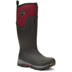 Muck Boots Womens Arctic Ice Tall Wellington Boots - Black Maroon -Shoe Sales Shop rcticIceTall BlackMaroon 2817147