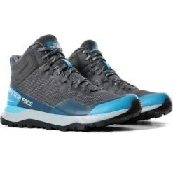 North Face Womens Activist Mid Futurelight Waterproof Walking Boots - Zinc Grey Maui Blue -Shoe Sales Shop uturelightMid ZincGyBlue 6725889